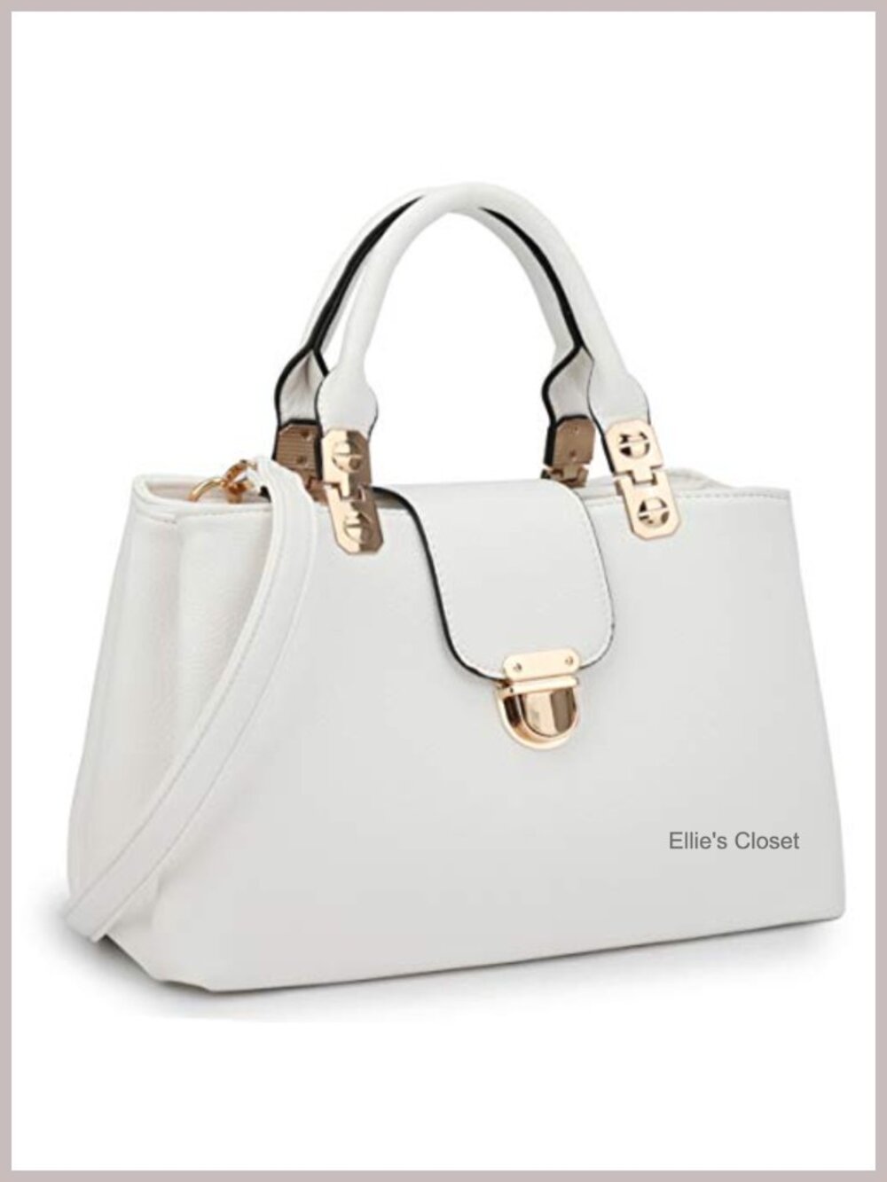 Vegan Leather Satchel Handbag Top Handle Tote Purse with Detachable Shoulder